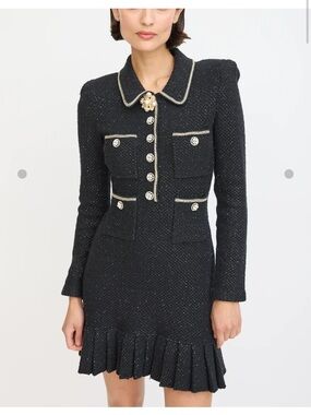 Self-Portrait Black Sequined Dress with size M